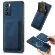 For OPPO Reno6 5G Retro Leather Card Bag Magnetic Phone Case(Blue) - OPPO Cases by PMC TechLife | Online Shopping South Africa | PMC TechLife | Buy Now Pay Later Mobicred