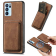 For OPPO Reno6 Pro 5G Retro Leather Card Bag Magnetic Phone Case(Brown) - OPPO Cases by PMC TechLife | Online Shopping South Africa | PMC TechLife | Buy Now Pay Later Mobicred