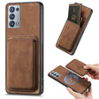 For OPPO Reno6 Pro+ Retro Leather Card Bag Magnetic Phone Case(Brown) - OPPO Cases by PMC TechLife | Online Shopping South Africa | PMC TechLife | Buy Now Pay Later Mobicred