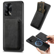 For OPPO F19 Retro Leather Card Bag Magnetic Phone Case(Black) - OPPO Cases by PMC TechLife | Online Shopping South Africa | PMC TechLife | Buy Now Pay Later Mobicred