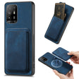 For OPPO F19 Pro+ Retro Leather Card Bag Magnetic Phone Case(Blue) - OPPO Cases by PMC TechLife | Online Shopping South Africa | PMC TechLife | Buy Now Pay Later Mobicred