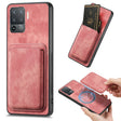 For OPPO F19 Pro Retro Leather Card Bag Magnetic Phone Case(Pink) - OPPO Cases by PMC TechLife | Online Shopping South Africa | PMC TechLife | Buy Now Pay Later Mobicred