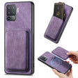 For OPPO F19 Pro Retro Leather Card Bag Magnetic Phone Case(Purple) - OPPO Cases by PMC TechLife | Online Shopping South Africa | PMC TechLife | Buy Now Pay Later Mobicred