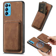 For OPPO Reno5 5G Retro Leather Card Bag Magnetic Phone Case(Brown) - OPPO Cases by PMC TechLife | Online Shopping South Africa | PMC TechLife | Buy Now Pay Later Mobicred