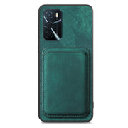 For OPPO A5 Retro Leather Card Bag Magnetic Phone Case(Green)
