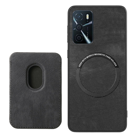 For OPPO A79 5G Retro Leather Card Bag Magnetic Phone Case(Black)