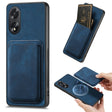 For OPPO A38 4G / A18 4G Retro Leather Card Bag Magnetic Phone Case(Blue) - OPPO Cases by PMC TechLife | Online Shopping South Africa | PMC TechLife | Buy Now Pay Later Mobicred