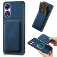 For OPPO A78 5G / A58 5G Retro Leather Card Bag Magnetic Phone Case(Blue) - OPPO Cases by PMC TechLife | Online Shopping South Africa | PMC TechLife | Buy Now Pay Later Mobicred