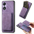For OPPO A78 5G / A58 5G Retro Leather Card Bag Magnetic Phone Case(Purple) - OPPO Cases by PMC TechLife | Online Shopping South Africa | PMC TechLife | Buy Now Pay Later Mobicred