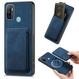 For OPPO A53 / A53S Retro Leather Card Bag Magnetic Phone Case(Blue) - OPPO Cases by PMC TechLife | Online Shopping South Africa | PMC TechLife | Buy Now Pay Later Mobicred