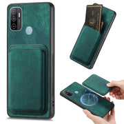 For OPPO A53 / A53S Retro Leather Card Bag Magnetic Phone Case(Green)