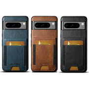 For Google Pixel 8a Suteni H03 Oil Wax Leather Wallet Stand Back Phone Case(Black)