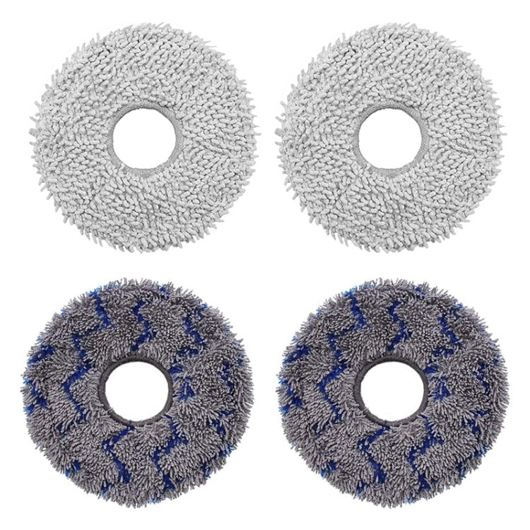 JUNSUNMAY 4pcs Washable Mop Pads Replacement for ECOVACS DEEBOT X1 Turbo / X2 Omni / T20 Pro(Grey+Blue Grey)