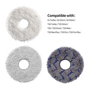 JUNSUNMAY 4pcs Washable Mop Pads Replacement for ECOVACS DEEBOT X1 Turbo / X2 Omni / T20 Pro(Grey+Blue Grey)