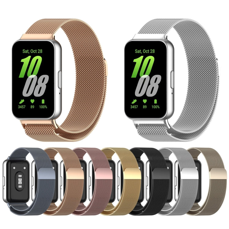 For Samsung Galaxy Fit 3 Milanese Metal Steel Mesh Watch Band(Gray)