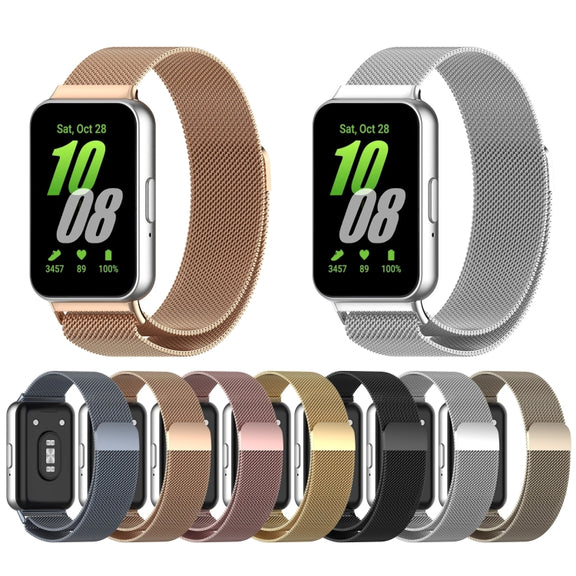 For Samsung Galaxy Fit 3 Milanese Metal Steel Mesh Watch Band(Silver)
