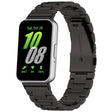 For Samsung Galaxy Fit 3 SM-R390 Three Bead Stainless Steel Metal Watch Band(Black) - Watch Bands by PMC TechLife | Online Shopping South Africa | PMC TechLife