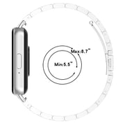 For Samsung Galaxy Fit 3 SM-R390 Three Bead Stainless Steel Metal Watch Band(Black+Silver)