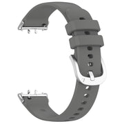 For Samsung Galaxy Fit 3 SM-R390 Metal Connector Liquid Glossy Silicone Watch Band(Dark Gray)