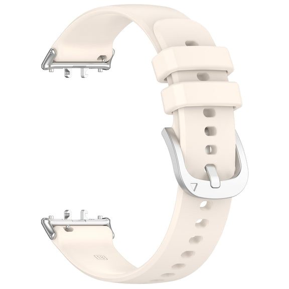 For Samsung Galaxy Fit 3 SM-R390 Metal Connector Liquid Glossy Silicone Watch Band(Starlight)