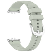 For Samsung Galaxy Fit 3 SM-R390 Metal Connector Liquid Glossy Silicone Watch Band(Green)
