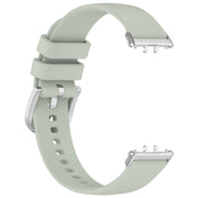 For Samsung Galaxy Fit 3 SM-R390 Metal Connector Liquid Glossy Silicone Watch Band(Green)