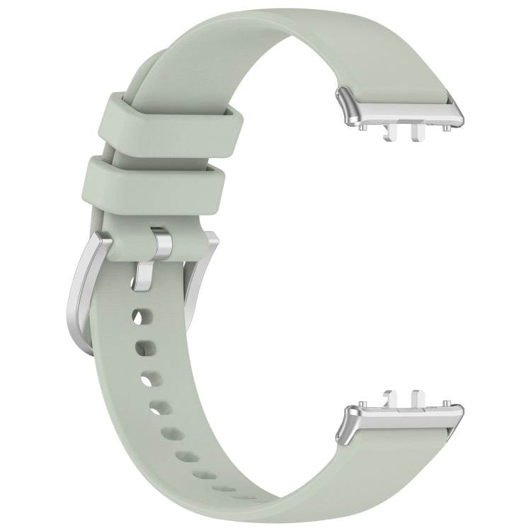 For Samsung Galaxy Fit 3 SM-R390 Metal Connector Liquid Glossy Silicone Watch Band(Green)