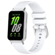 For Samsung Galaxy Fit 3 SM-R390 Metal Connector Liquid Glossy Silicone Watch Band(White) - Watch Bands by PMC TechLife | Online Shopping South Africa | PMC TechLife