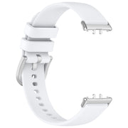 For Samsung Galaxy Fit 3 SM-R390 Metal Connector Liquid Glossy Silicone Watch Band(White)