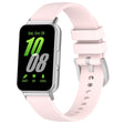 For Samsung Galaxy Fit 3 SM-R390 Metal Connector Liquid Glossy Silicone Watch Band(Light Pink) - Watch Bands by PMC TechLife | Online Shopping South Africa | PMC TechLife