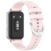 For Samsung Galaxy Fit 3 SM-R390 Metal Connector Liquid Glossy Silicone Watch Band(Light Pink)