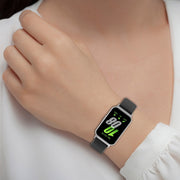 For Samsung Galaxy Fit 3 SM-R390 Metal Connector Liquid Glossy Silicone Watch Band(Orange)