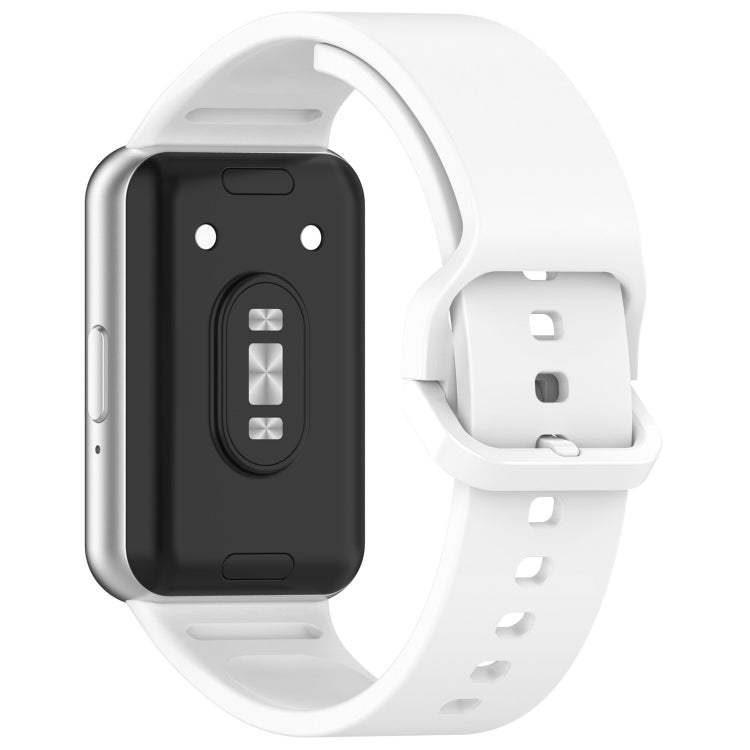 For Samsung Galaxy Fit 3 SM-R390 Solid Color Buckle Silicone Watch Band(White)