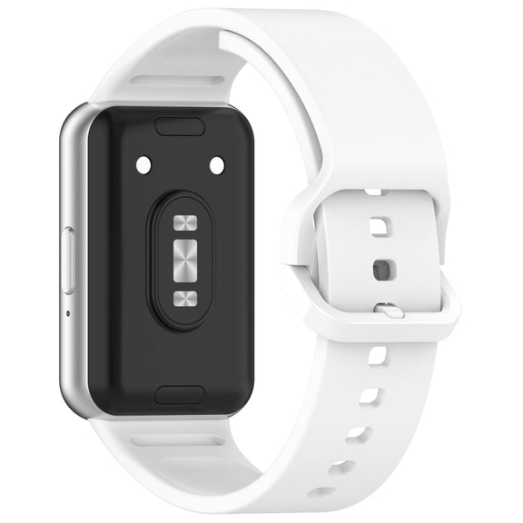 For Samsung Galaxy Fit 3 SM-R390 Solid Color Buckle Silicone Watch Band(White)