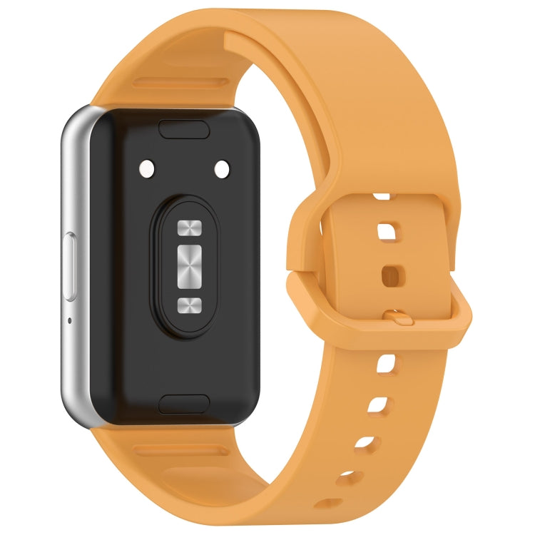 For Samsung Galaxy Fit 3 SM-R390 Solid Color Buckle Silicone Watch Band(Yellow)