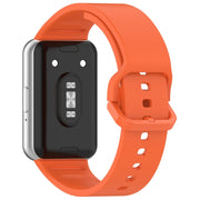 For Samsung Galaxy Fit 3 SM-R390 Solid Color Buckle Silicone Watch Band(Orange)