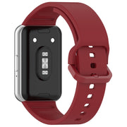 For Samsung Galaxy Fit 3 SM-R390 Solid Color Buckle Silicone Watch Band(Red)