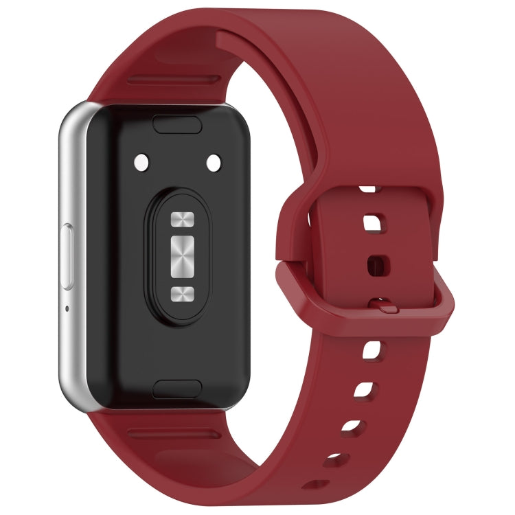For Samsung Galaxy Fit 3 SM-R390 Solid Color Buckle Silicone Watch Band(Red)