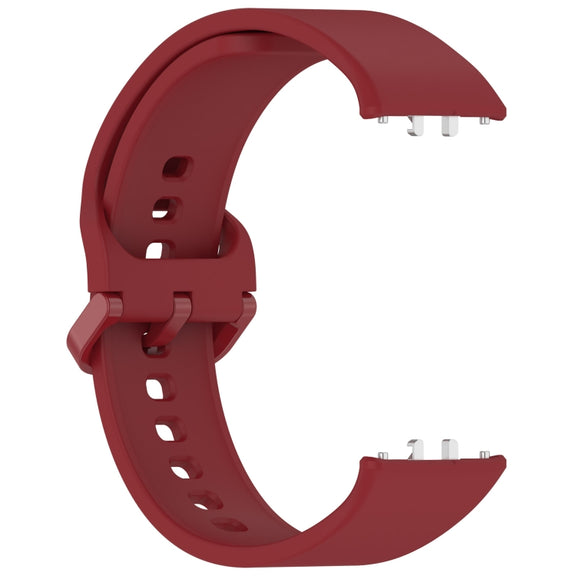 For Samsung Galaxy Fit 3 SM-R390 Solid Color Buckle Silicone Watch Band(Red)