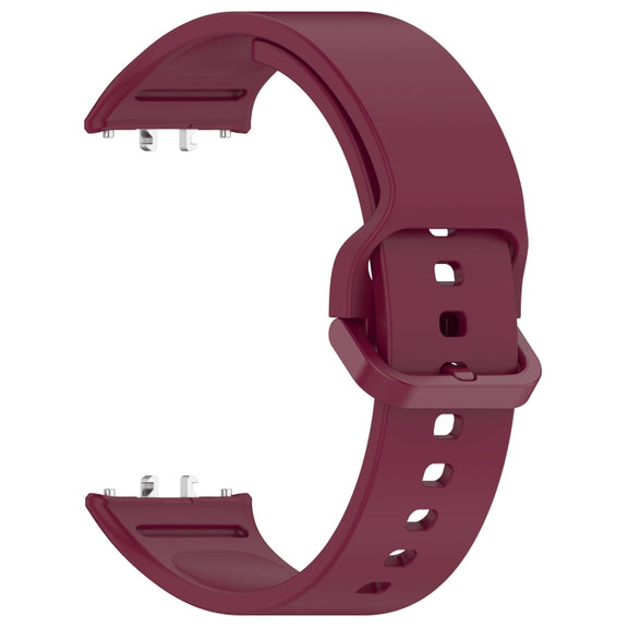 For Samsung Galaxy Fit 3 SM-R390 Solid Color Buckle Silicone Watch Band(Wine Red)
