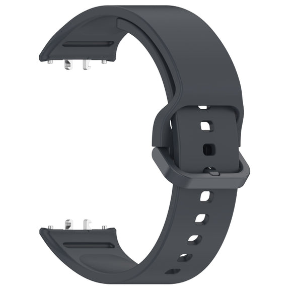 For Samsung Galaxy Fit 3 SM-R390 Solid Color Buckle Silicone Watch Band(Dark Gray)