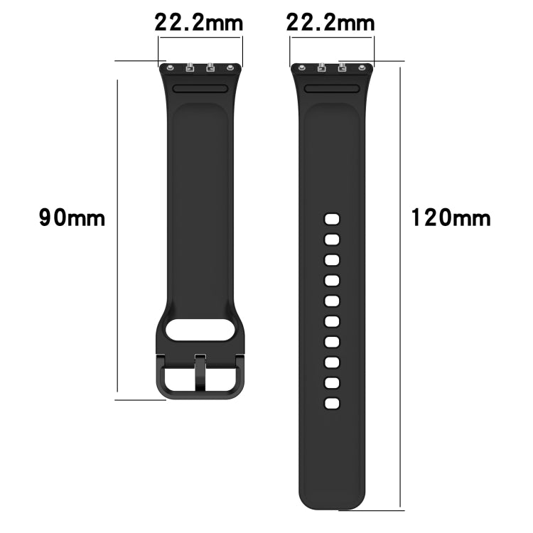 For Samsung Galaxy Fit 3 SM-R390 Solid Color Buckle Silicone Watch Band(Black)