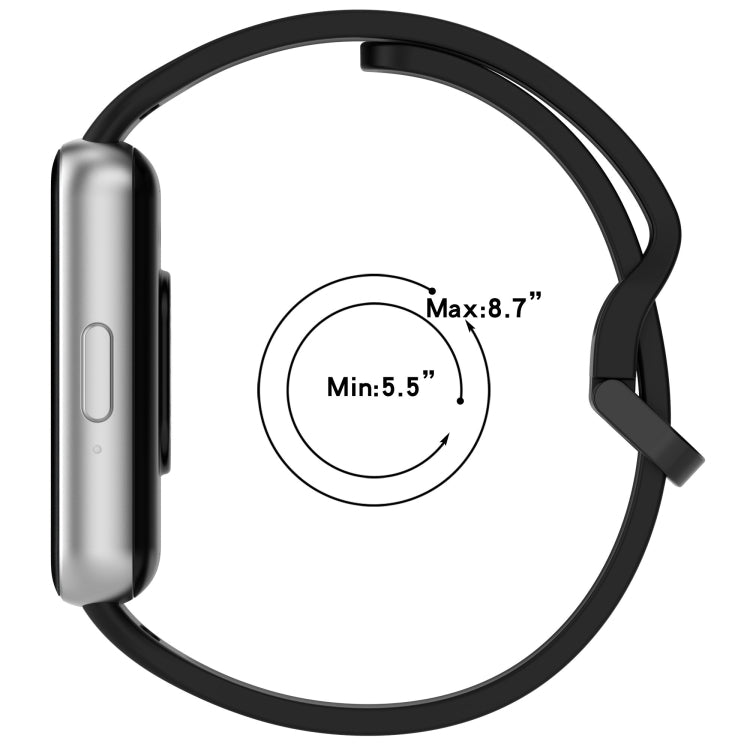 For Samsung Galaxy Fit 3 SM-R390 Solid Color Buckle Silicone Watch Band(Black)