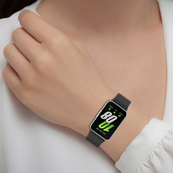 For Samsung Galaxy Fit 3 SM-R390 Solid Color Buckle Silicone Watch Band(Black)