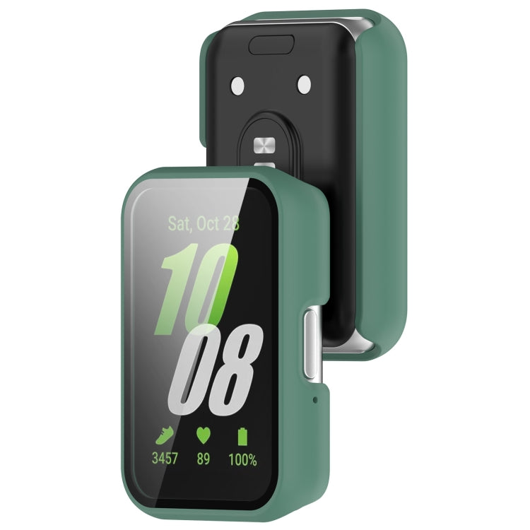 For Samsung Galaxy Fit 3 SM-R390 PC + Tempered Glass Film Integrated Watch Protective Case(Green)