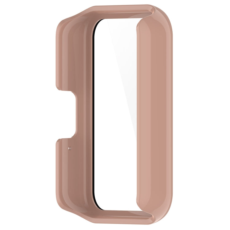 For Samsung Galaxy Fit 3 SM-R390 PC + Tempered Glass Film Integrated Watch Protective Case(Sakura Pink)
