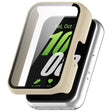 For Samsung Galaxy Fit 3 SM-R390 PC + Tempered Glass Film Integrated Watch Protective Case(Ivory White) - Watch Cases by PMC TechLife | Online Shopping South Africa | PMC TechLife