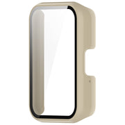 For Samsung Galaxy Fit 3 SM-R390 PC + Tempered Glass Film Integrated Watch Protective Case(Ivory White)