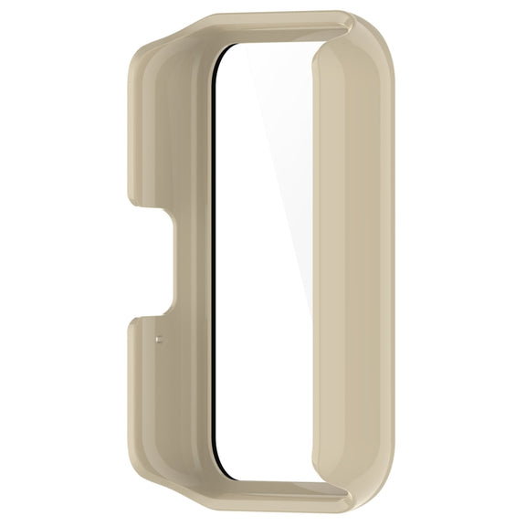 For Samsung Galaxy Fit 3 SM-R390 PC + Tempered Glass Film Integrated Watch Protective Case(Ivory White)