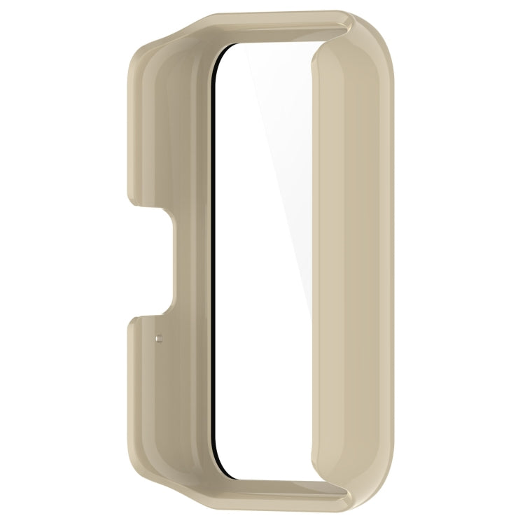 For Samsung Galaxy Fit 3 SM-R390 PC + Tempered Glass Film Integrated Watch Protective Case(Ivory White)